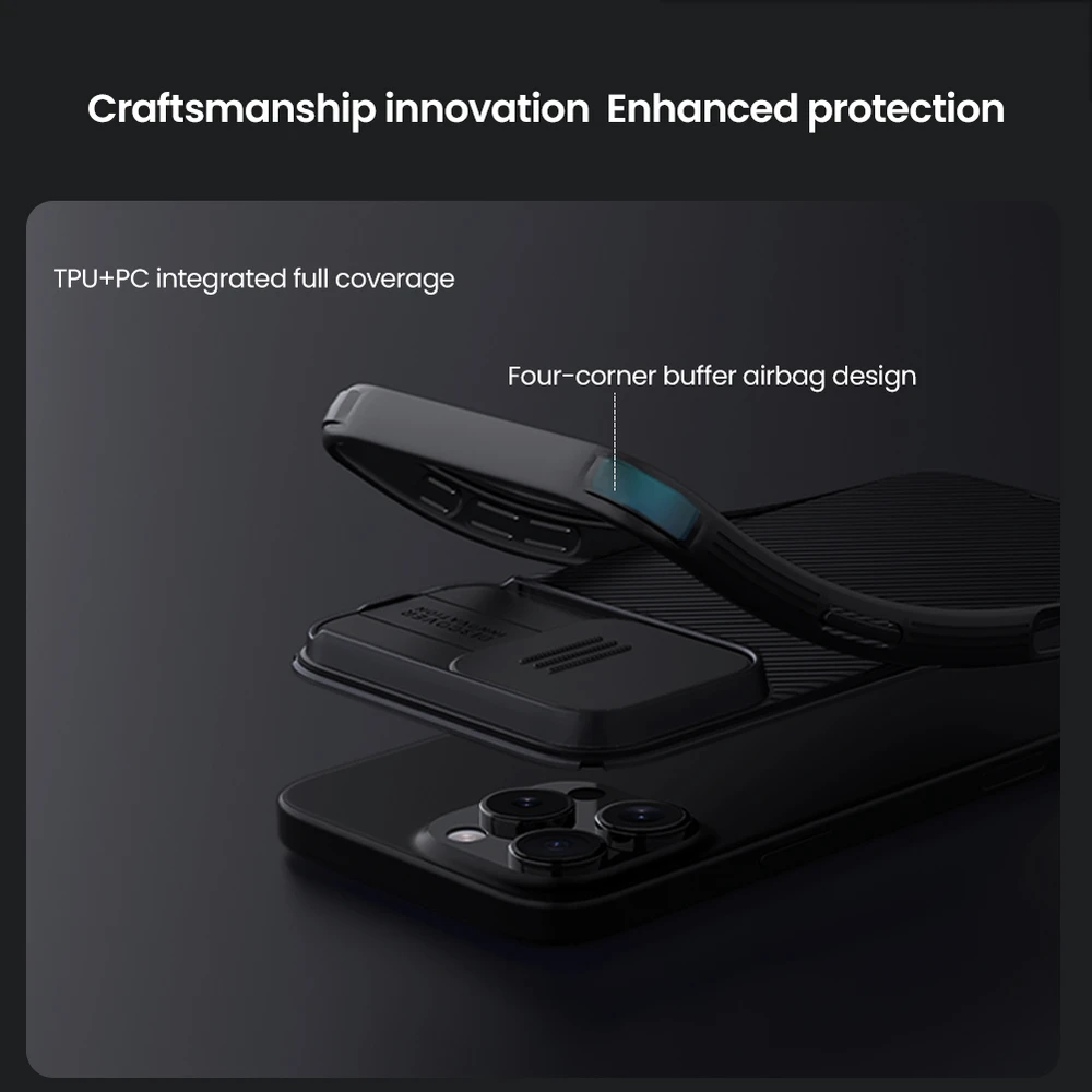 Nillkin CamShield PRO Hard Apple iPhone 16 Pro Max dėklas telefonui mėlynos spalvos