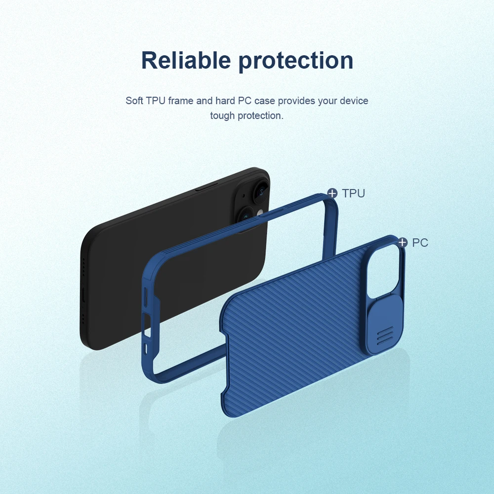 Nillkin CamShield Pro dėklas, skirtas iPhone 15 Plus (juodas)