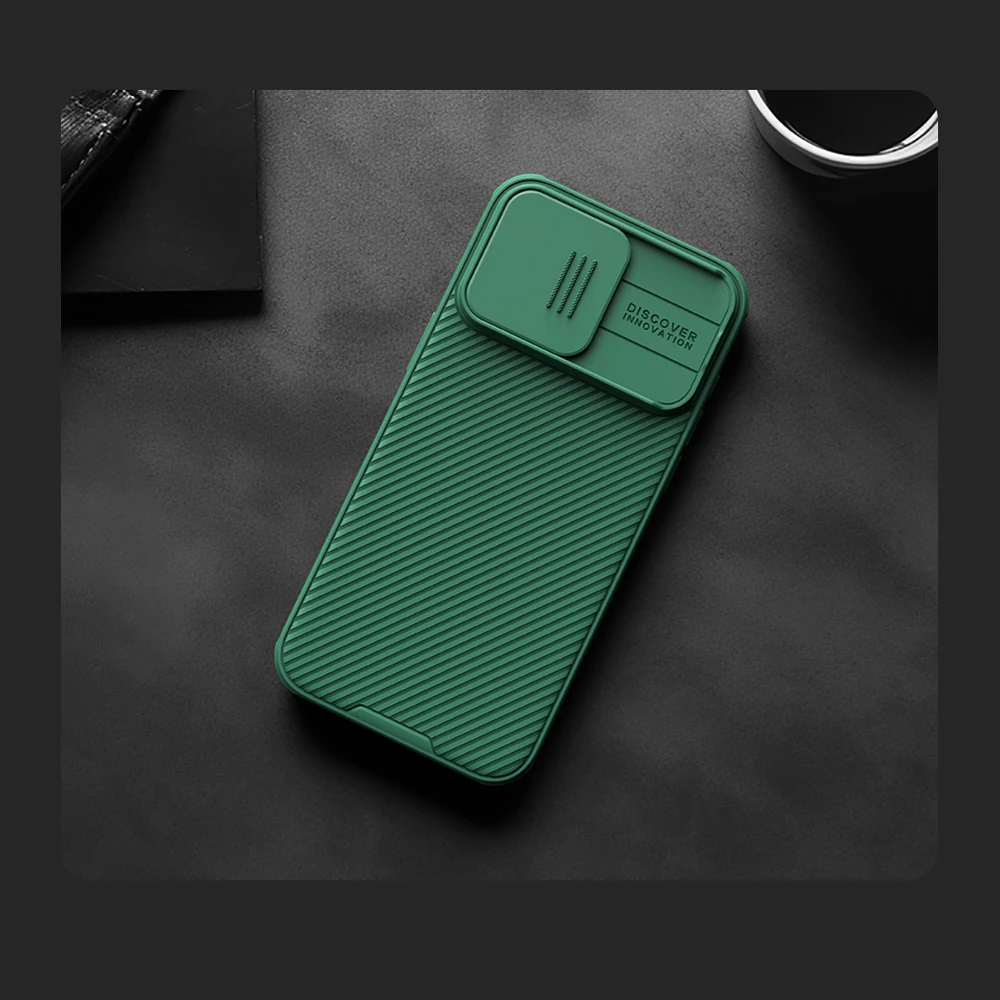 Dėklas Nillkin CamShield Pro Apple iPhone 15 Pro Max žalias
