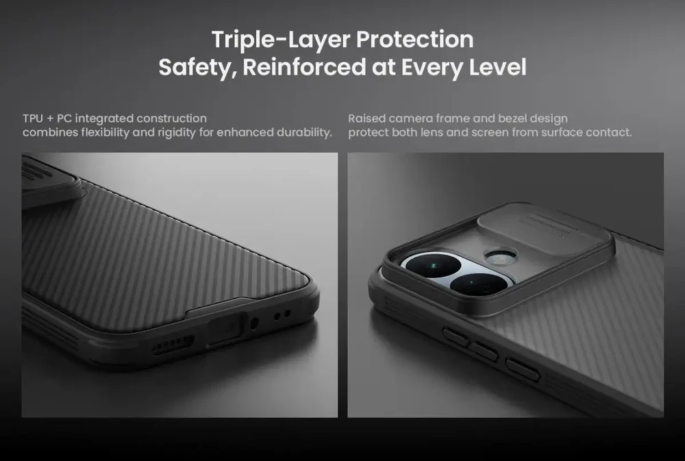 Nillkin CamShield PRO kietas dėklas Xiaomi Redmi Note 17 Pro 5G, juodas