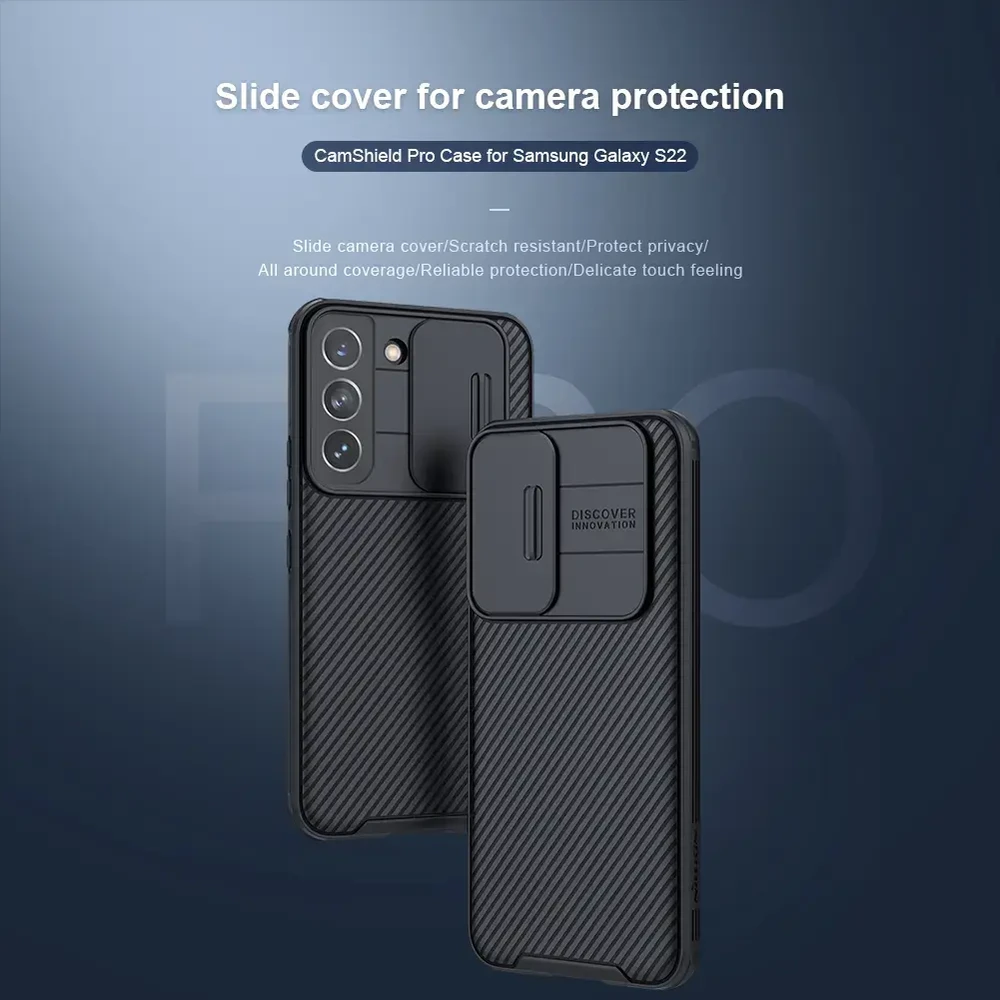 Nillkin CamShield Pro dėklas, skirtas SAMSUNG S22 (juodas)