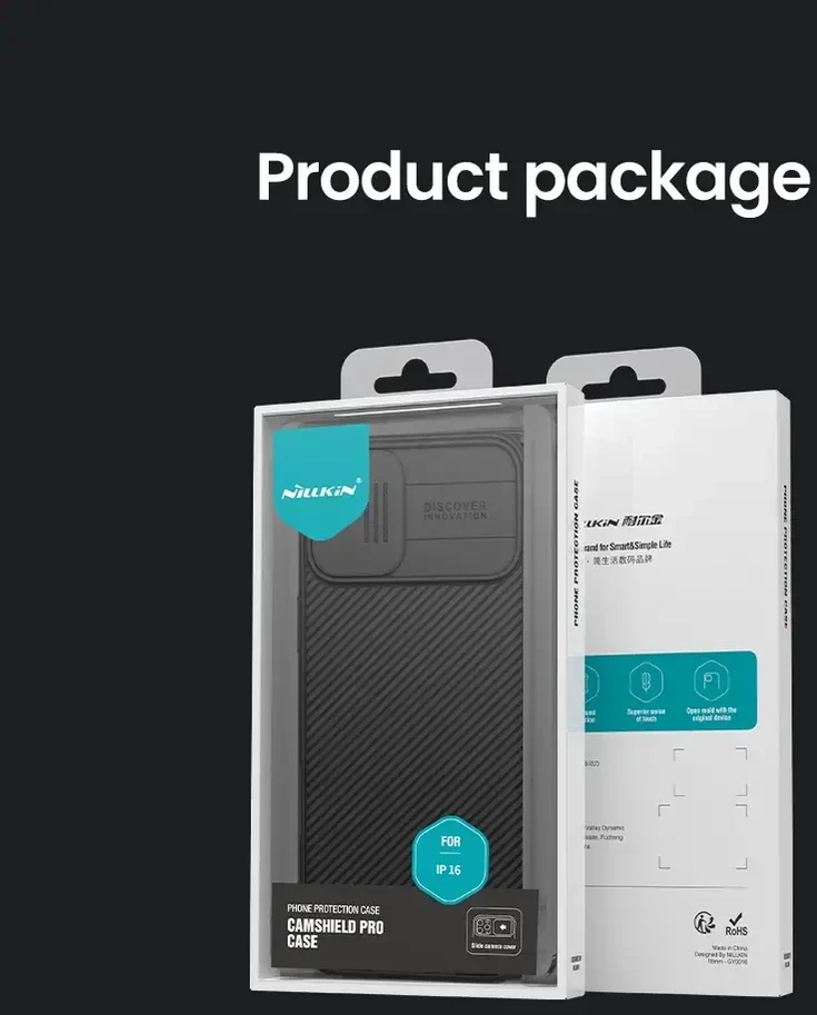 Nillkin CamShield PRO Hard Apple iPhone 16 dėklas telefonui juodos spalvos