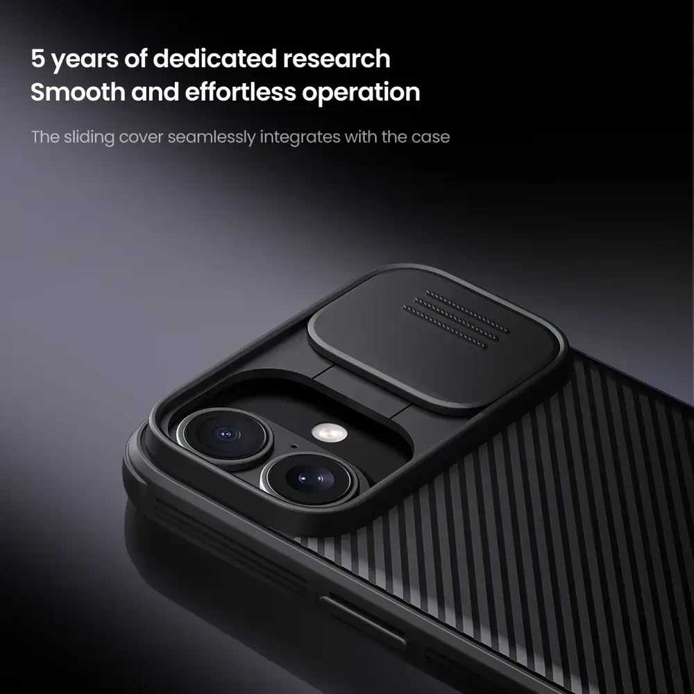 Nillkin CamShield PRO Hard Apple iPhone 16 dėklas telefonui juodos spalvos