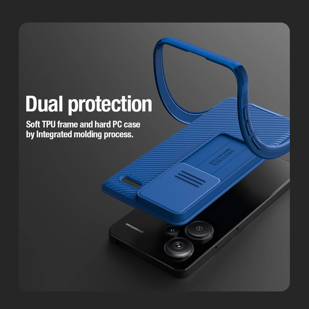 Xiaomi Redmi Note 13 Pro+ 5G Nillkin CamShield Pro dėklas telefonui juodos spalvos