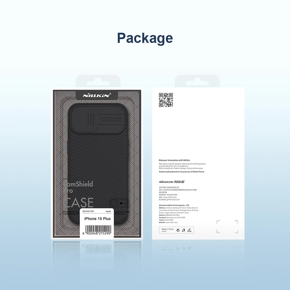 Nillkin CamShield Pro dėklas, skirtas iPhone 15 Plus (juodas)