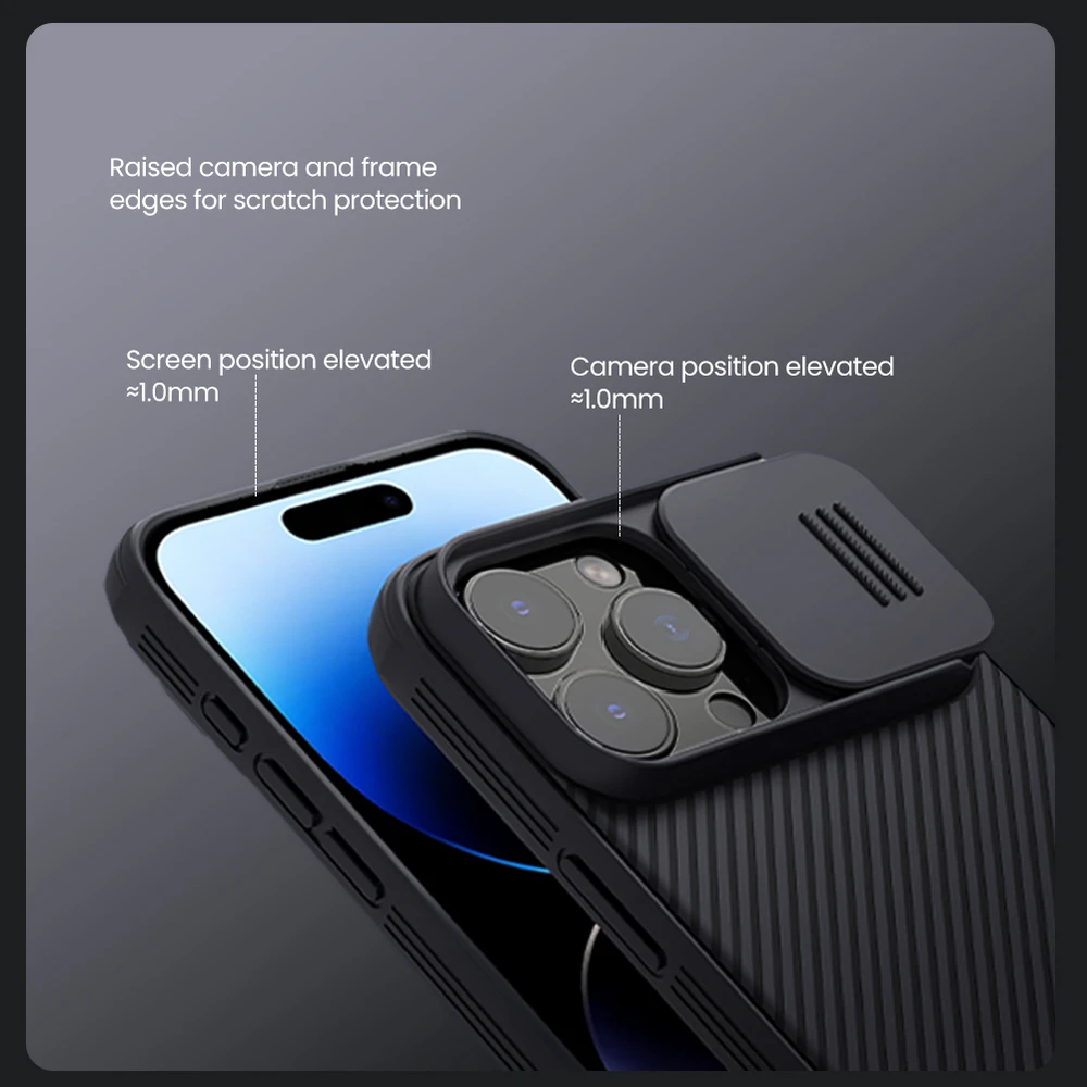 Nillkin CamShield PRO Hard Apple iPhone 16 Pro Max dėklas telefonui mėlynos spalvos