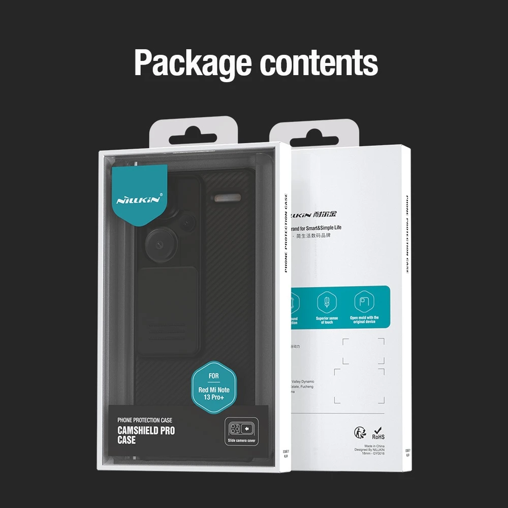 Xiaomi Redmi Note 13 Pro+ 5G Nillkin CamShield Pro dėklas telefonui juodos spalvos