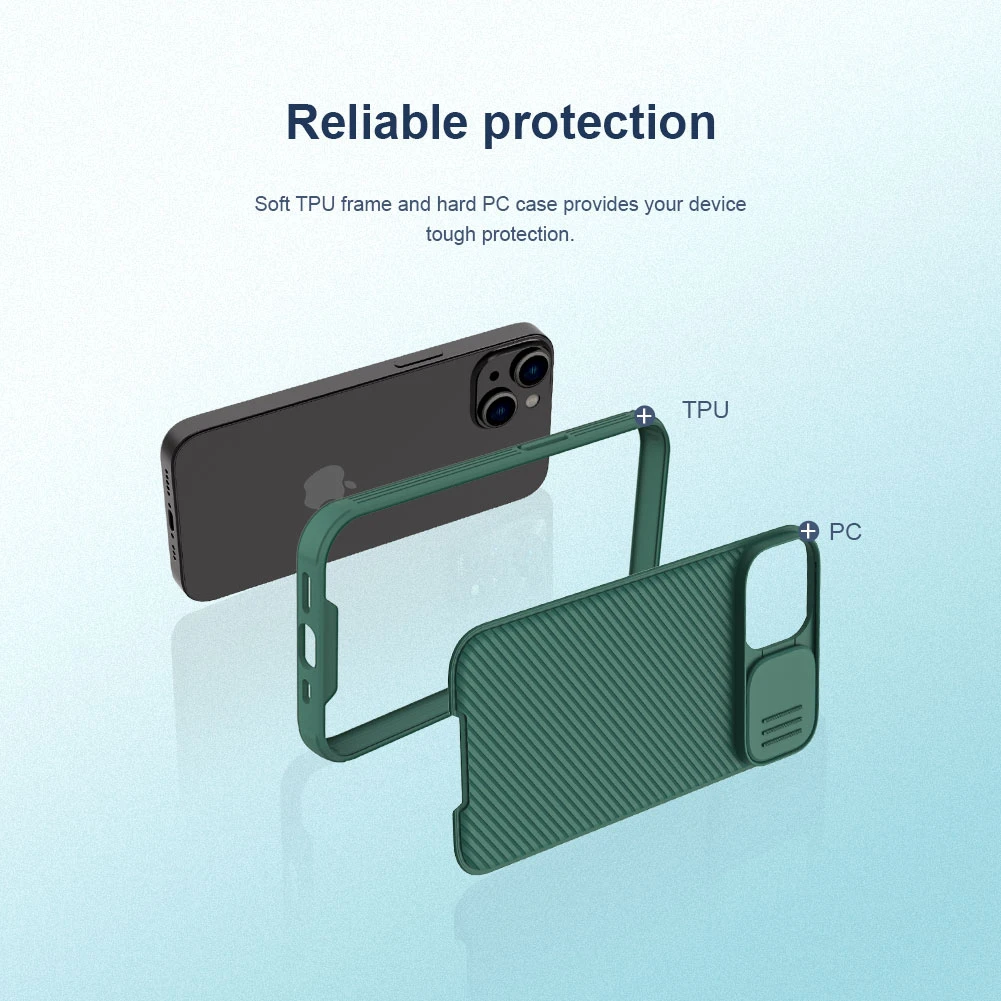 Dėklas Nillkin CamShield Pro Apple iPhone 14 mėlynas