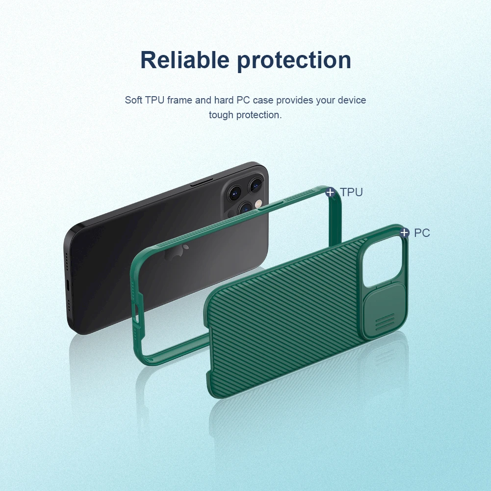 Nillkin CamShield PRO Hard dėklas skirtas Apple iPhone 12 Pro Max 6.7 juodos spalvos