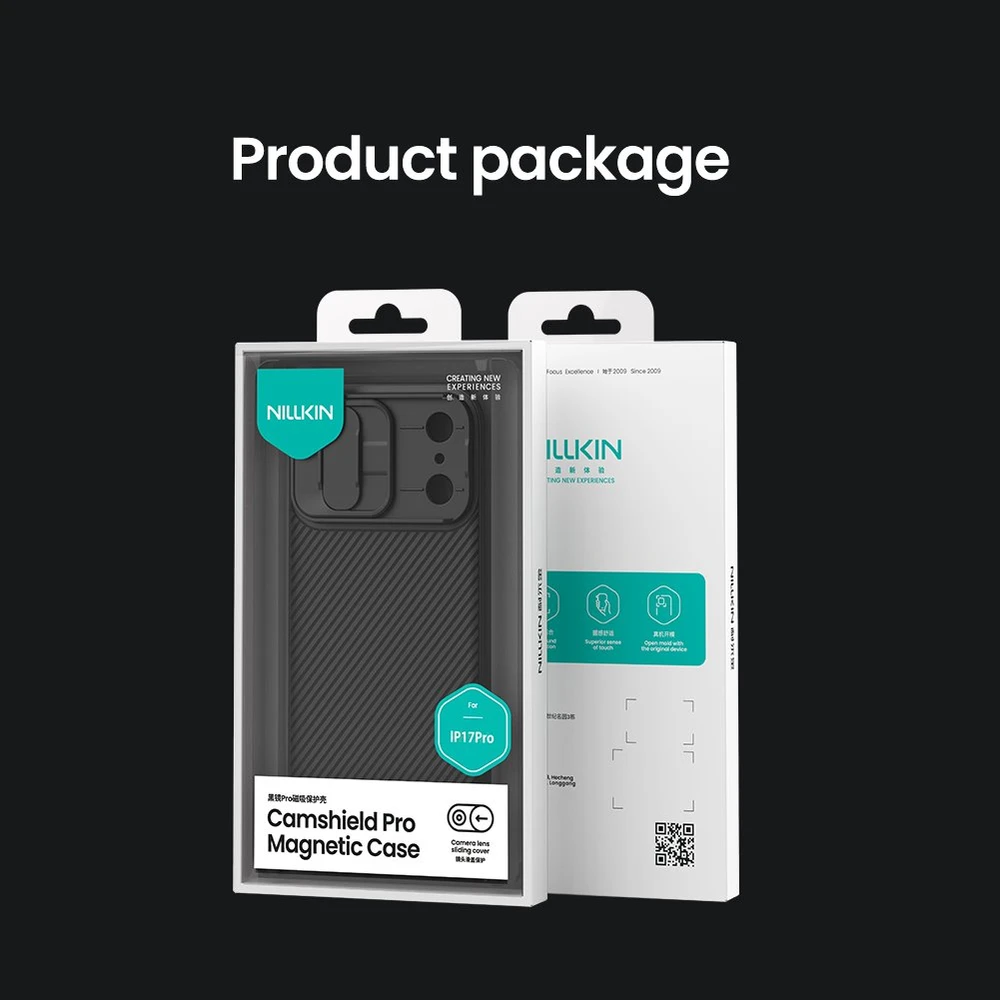 Nillkin CamShield PRO Magnetic Hard dėklas skirtas Apple iPhone 17 Pro juodos spalvos