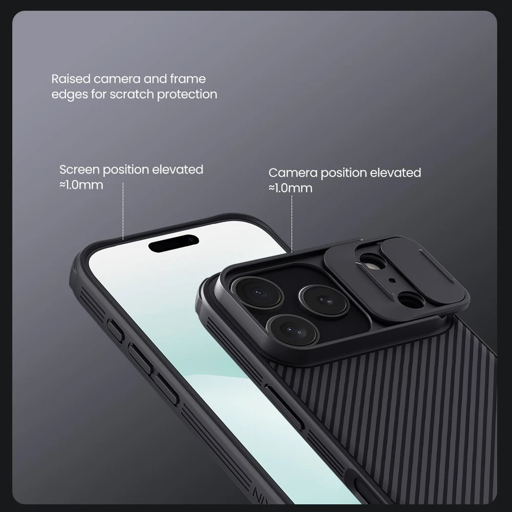 Nillkin CamShield PRO Magnetic Hard dėklas skirtas Apple iPhone 17 Pro juodos spalvos