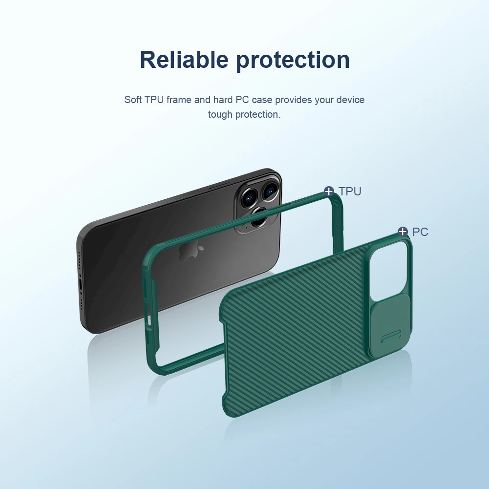 „Nillkin CamShield Pro Magnetic Case“ šarvuotas dėklas, skirtas „iPhone 13 Pro Max“ ir kameros apsaugai, juodas (suderinamas su „MagSafe“)