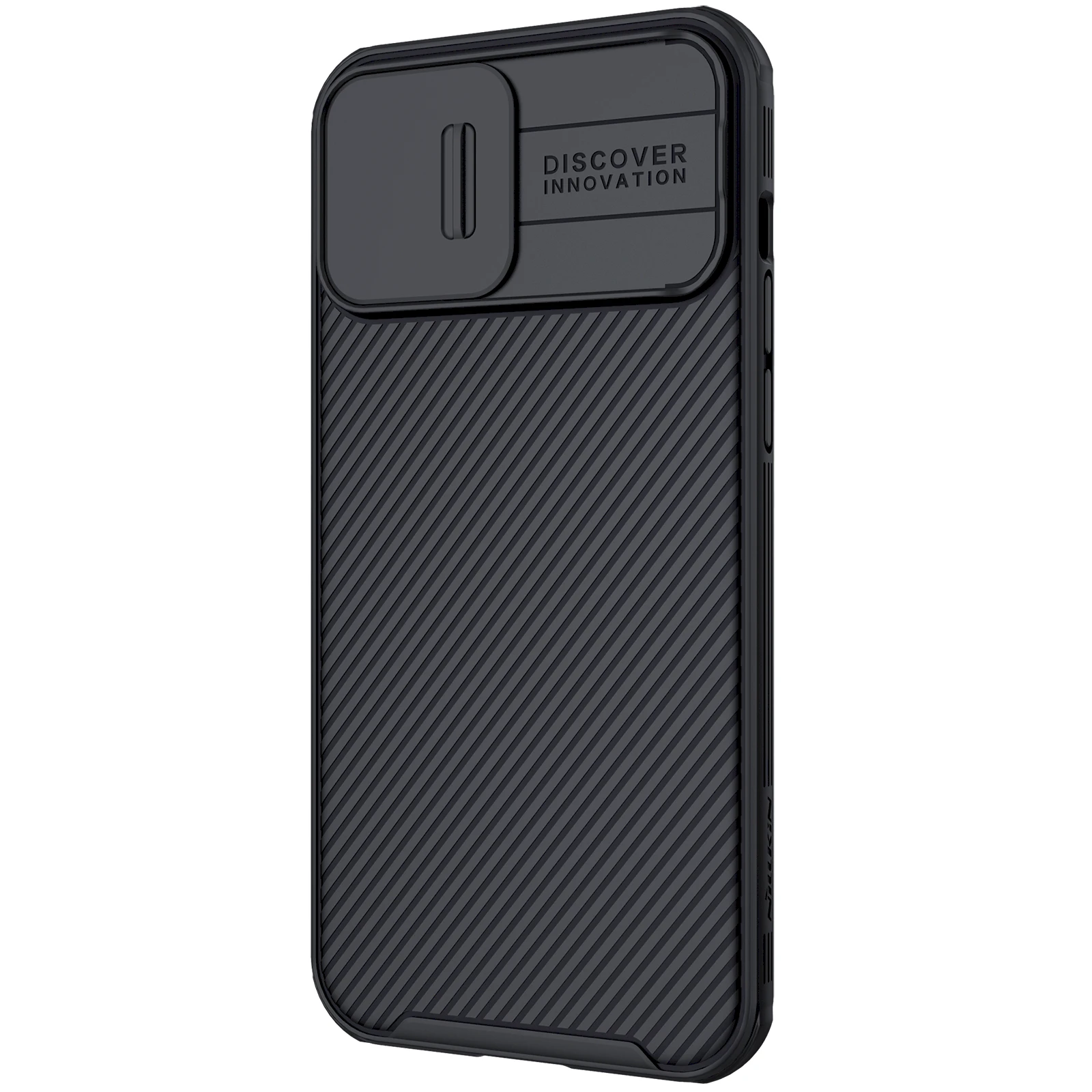 „Nillkin CamShield Pro Magnetic Case“ šarvuotas dėklas, skirtas „iPhone 13 Pro Max“ ir kameros apsaugai, juodas (suderinamas su „MagSafe“)