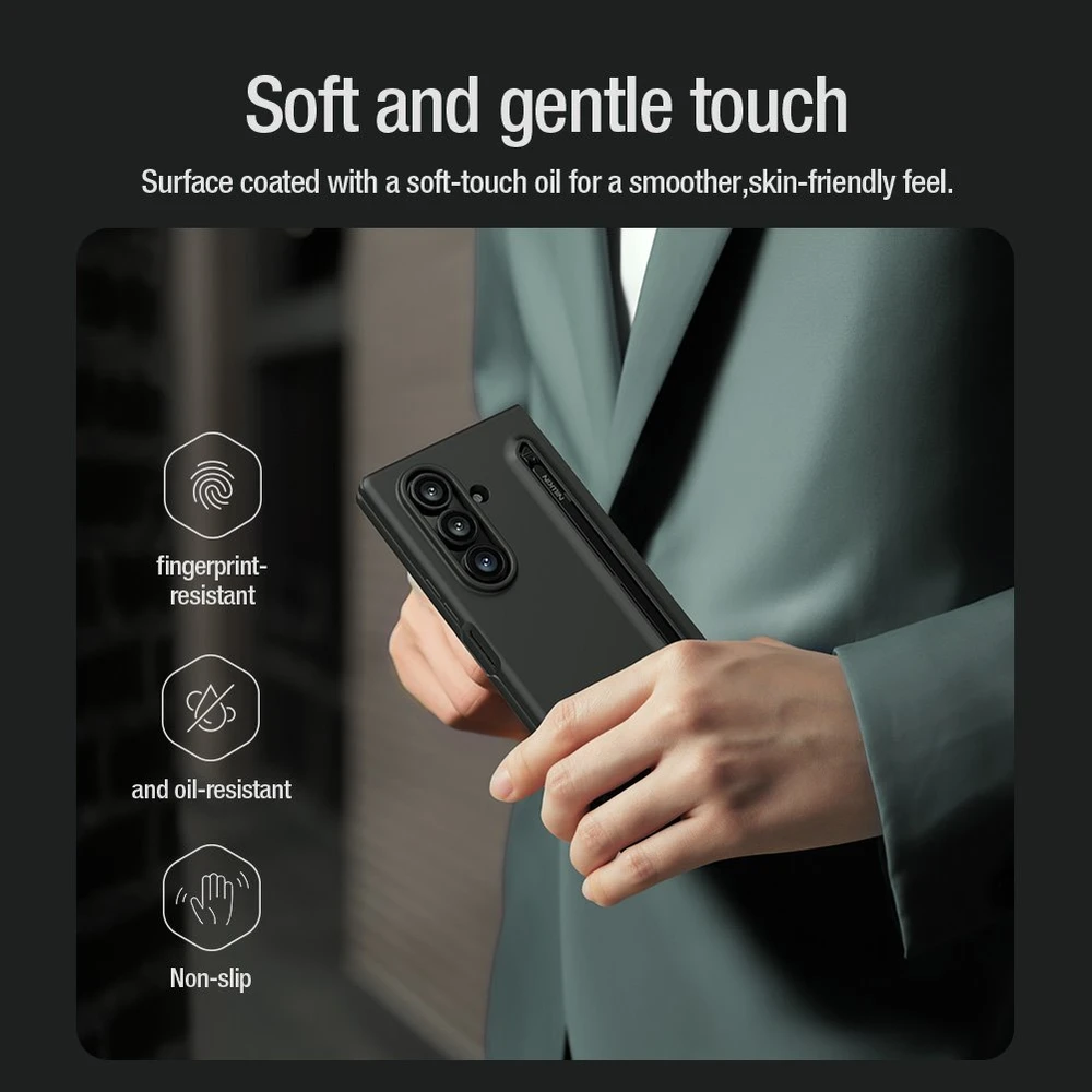 Nillkin Flex Pure Fold Pen Slot dėklas skirtas Samsung Galaxy Z Fold 7 Light žalios spalvos