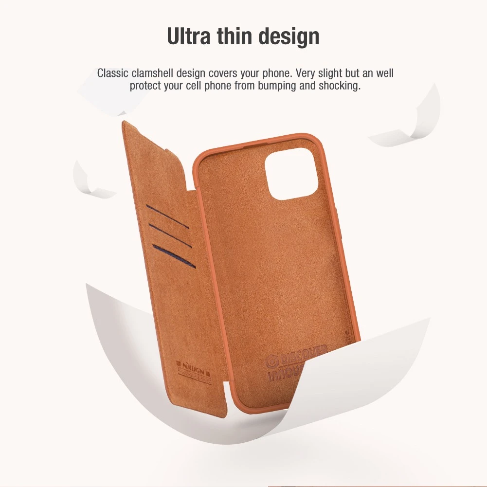 Dėklas Nillkin Qin Pro Leather Apple iPhone 14 Plus raudonas