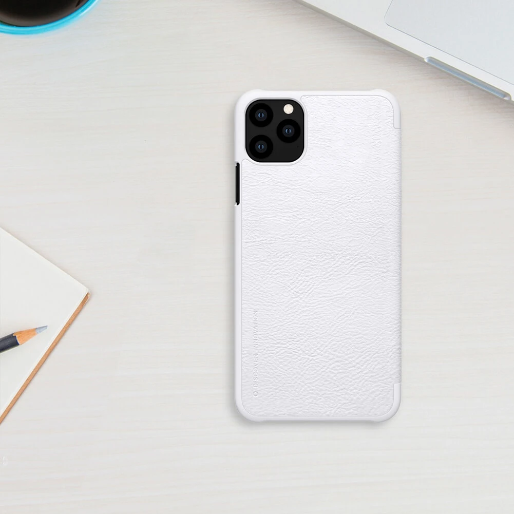 Dėklas Nillkin Qin skirtas Apple iPhone 11 Pro Max baltos spalvos