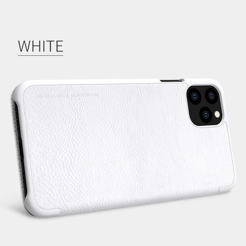 Dėklas Nillkin Qin skirtas Apple iPhone 11 Pro Max baltos spalvos