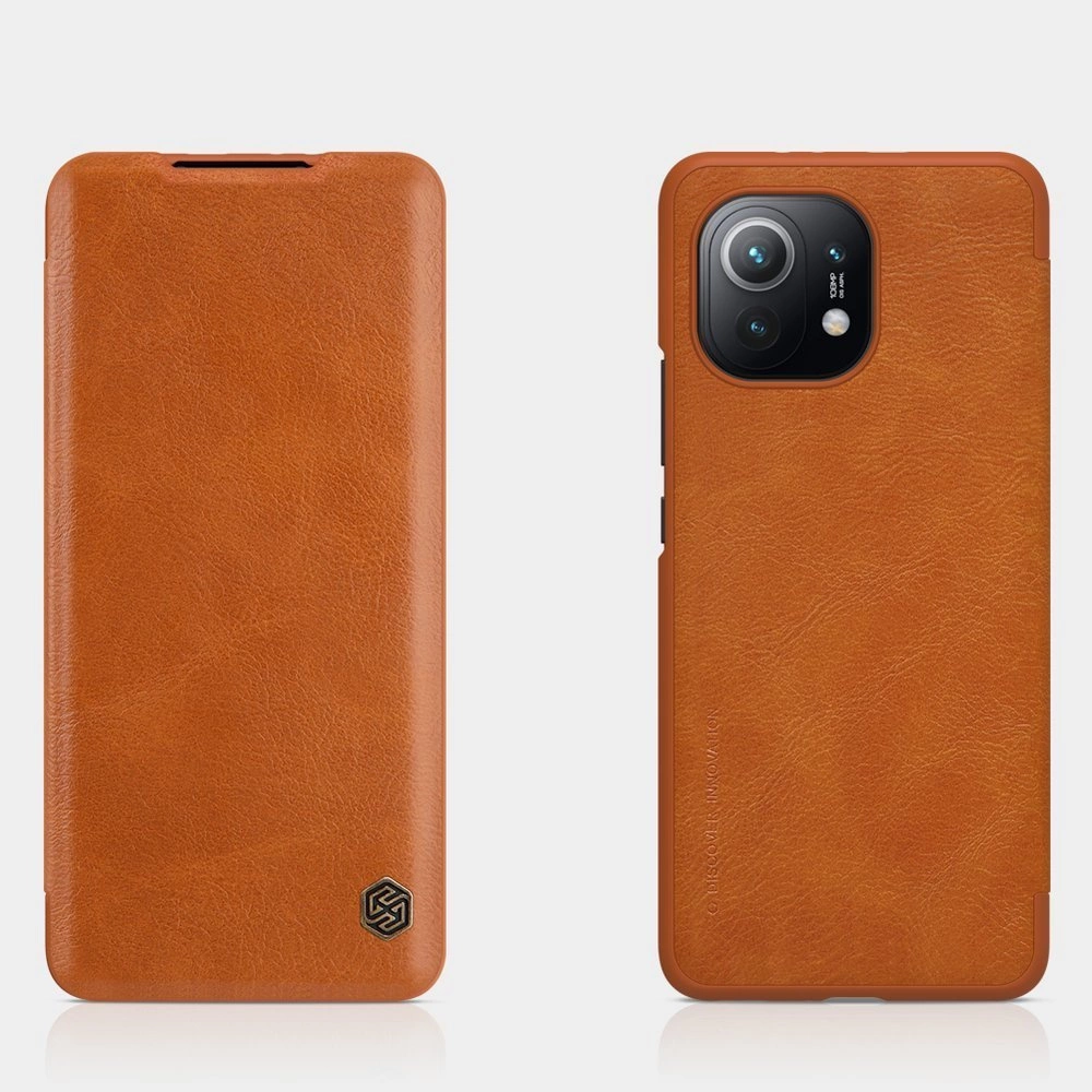 Nillkin Qin Odinis dėklas Xiaomi Mi 11 ruda