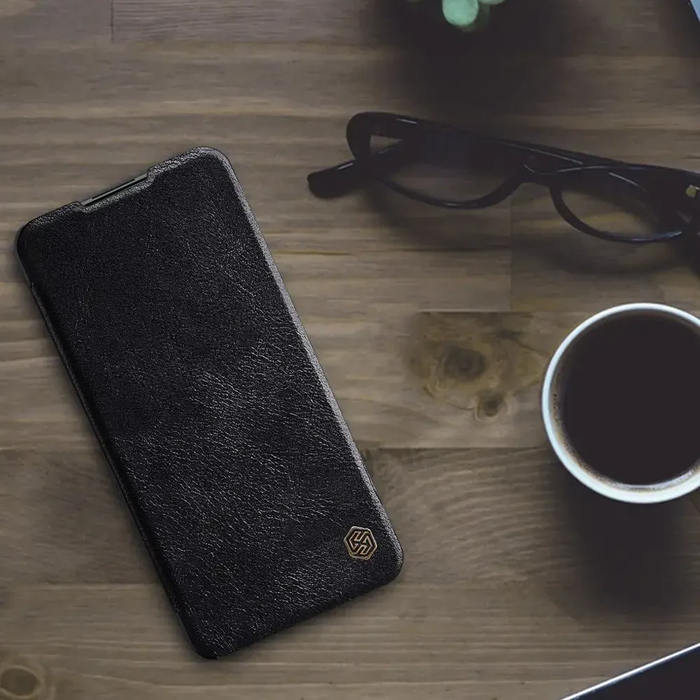Nillkin Qin leather holster Xiaomi Redmi Note 9T 5G dėklas telefonui rudos spalvos