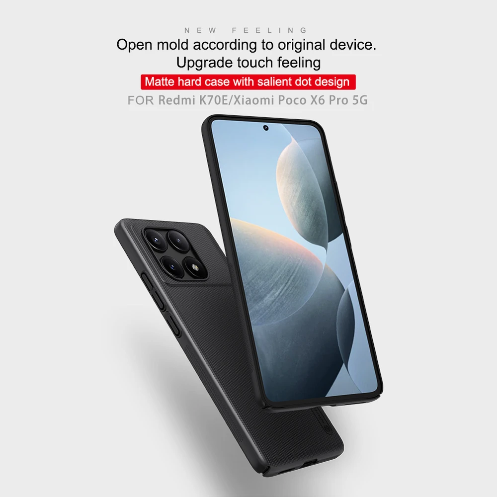 Dėklas Nillkin Super Frosted galinis dangtelis, skirtas Poco X6 Pro 5G Bright Raudona