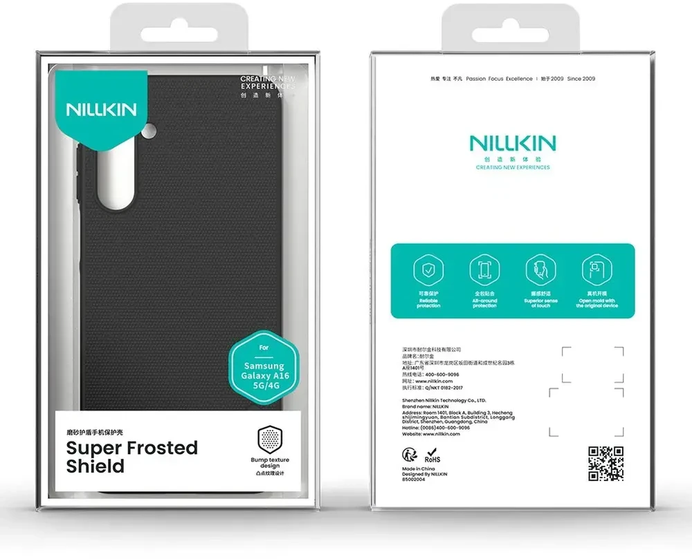 Nillkin Super Frosted nugarėlė Samsung Galaxy A16 4G/5G dėklas telefonui juodos spalvos