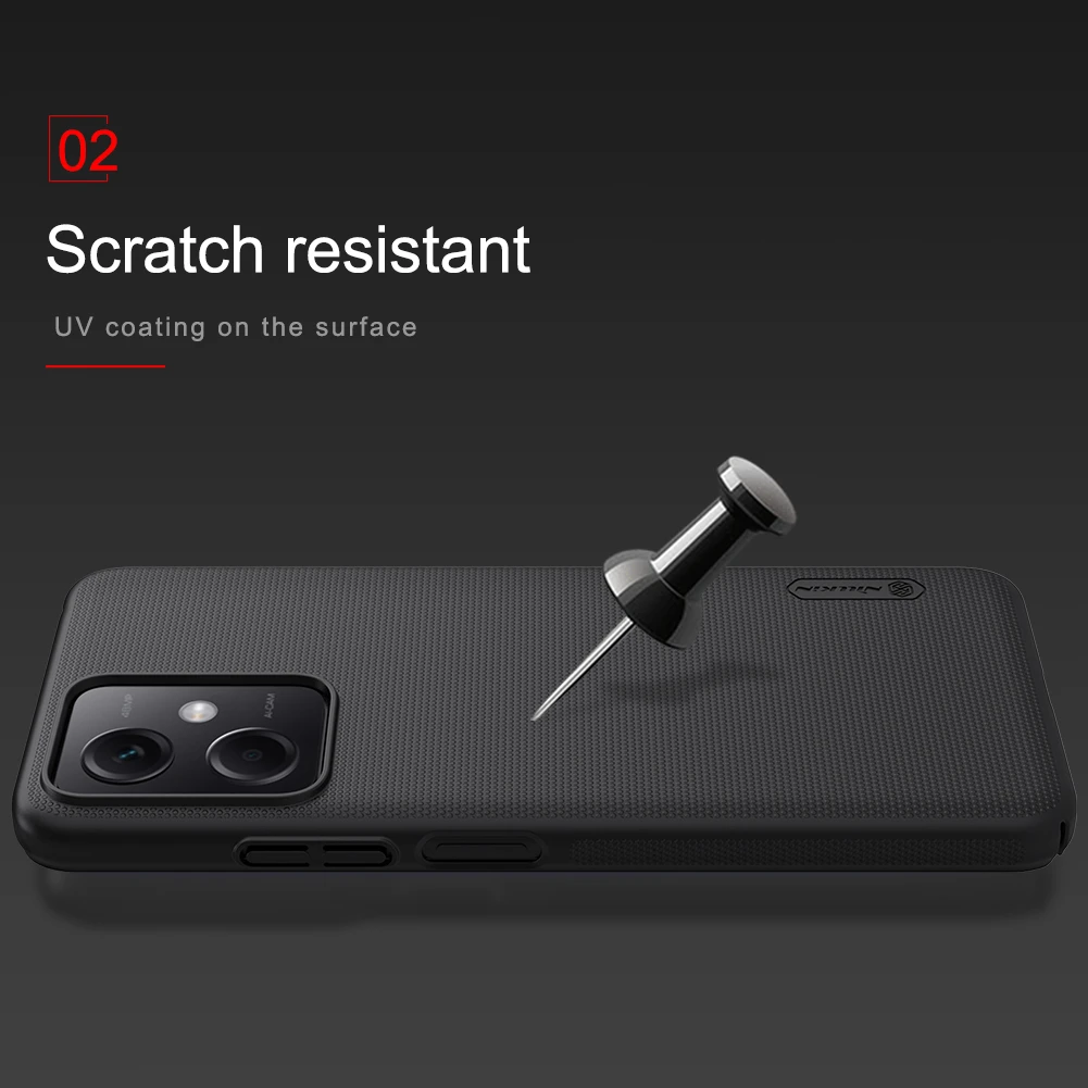 Dėklas Nillkin Super Frosted Shield Xiaomi Redmi Note 12 5G/Poco X5 5G raudonas