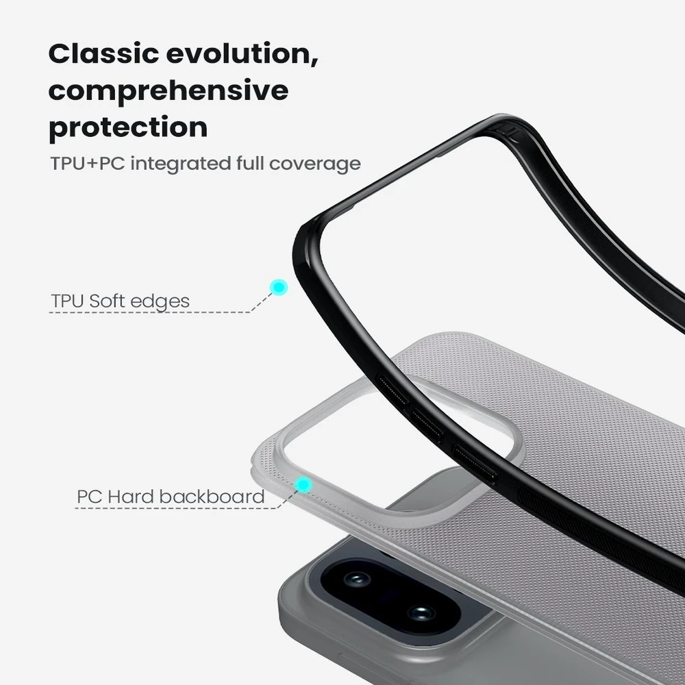 Nillkin Super Frosted PRO Back dėklas skirtas OnePlus 15 skaidrus juodos spalvos