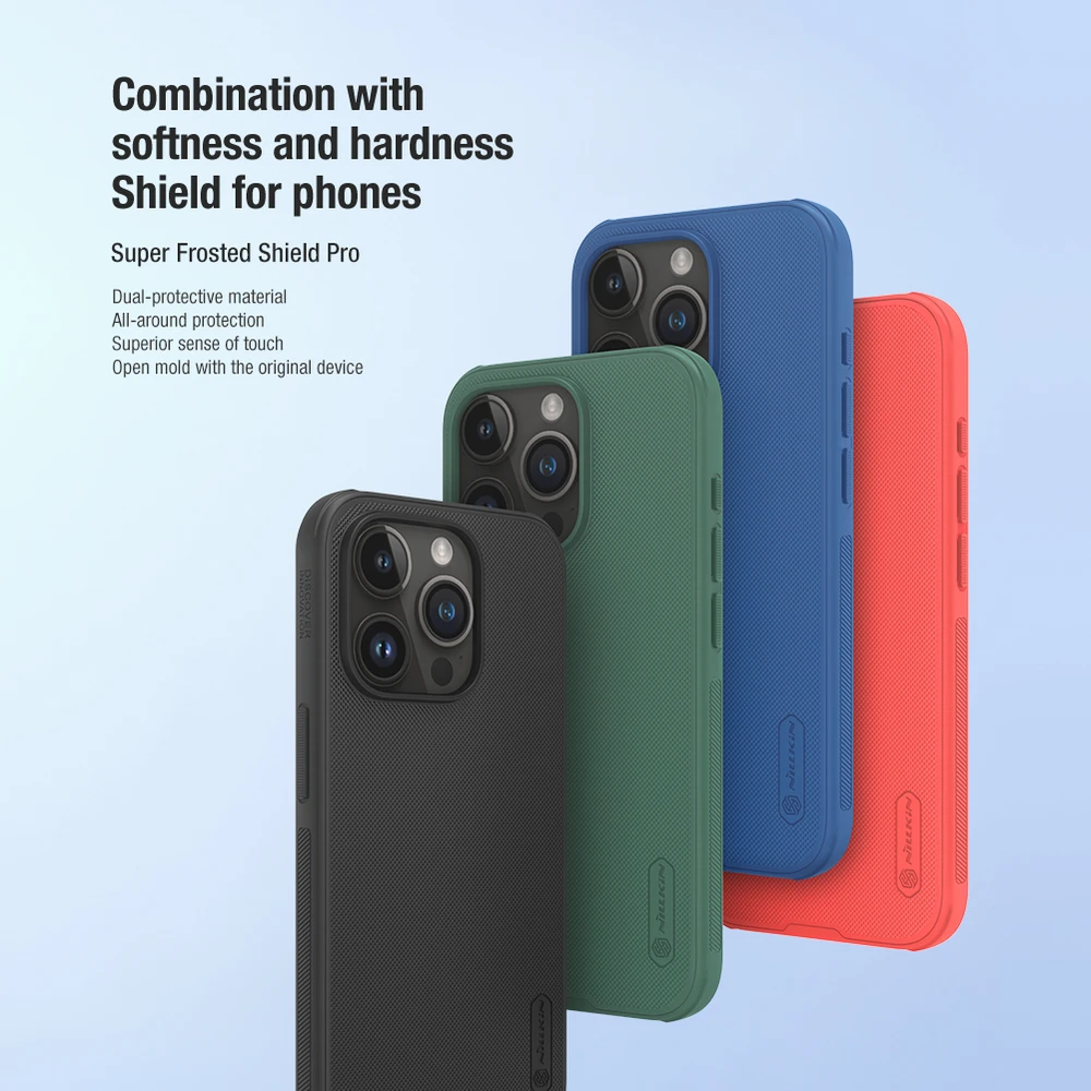 Dėklas Nillkin Super Frosted Shield Pro Apple iPhone 15 Pro raudonas
