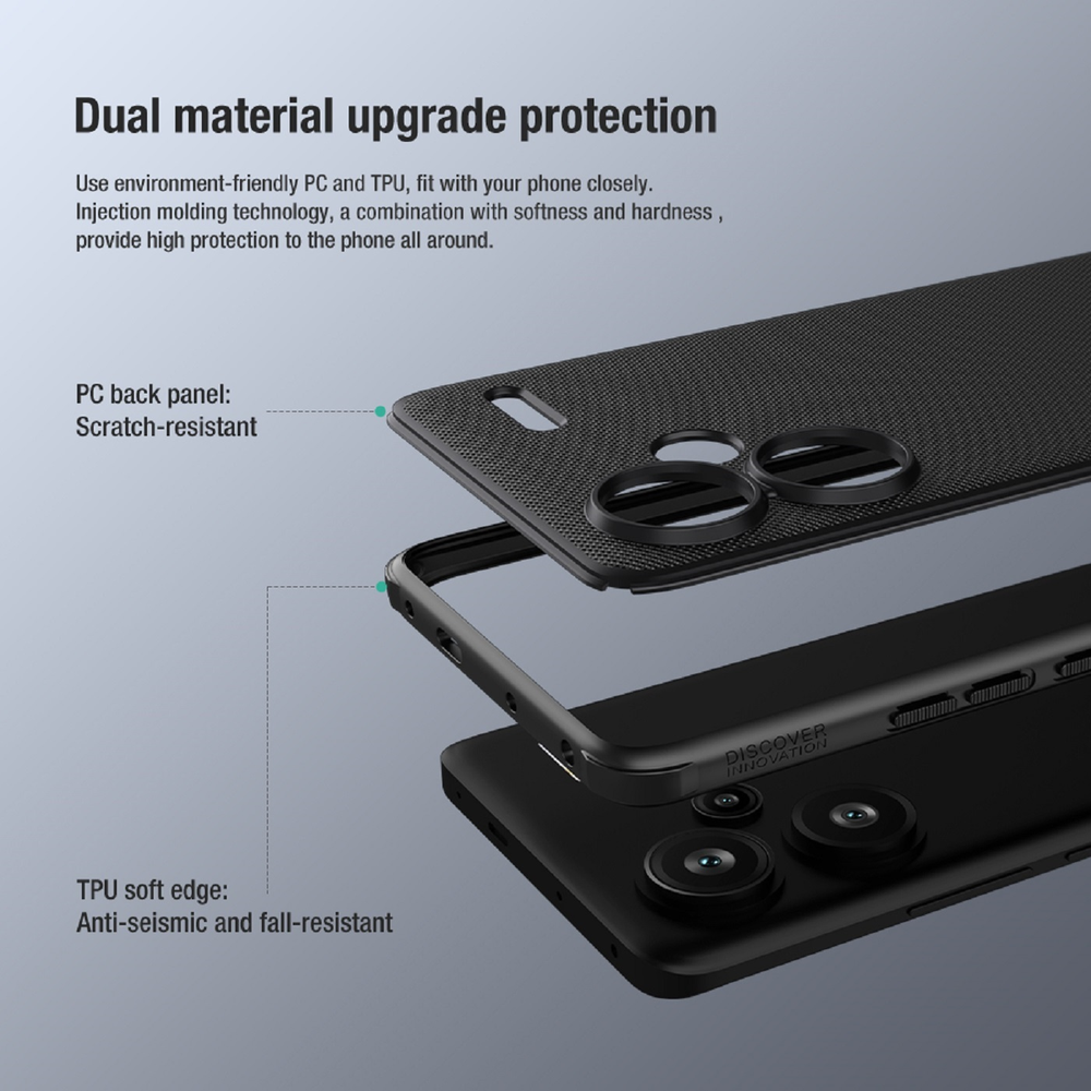 Xiaomi Redmi Note 13 Pro+ 5G Nillkin Super Shield Pro telefono dėklas juodos spalvos