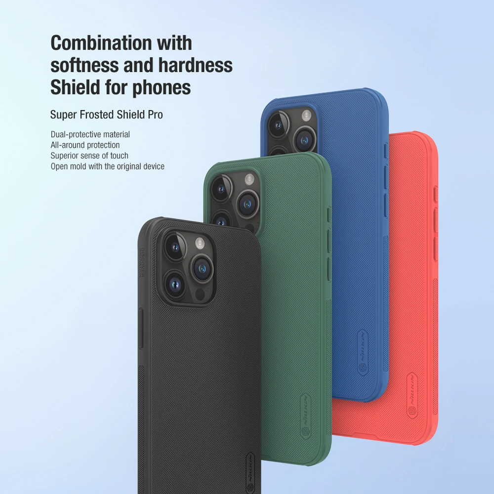 Dėklas Nillkin Super Frosted Shield Pro Apple iPhone 15 Pro Max raudonas