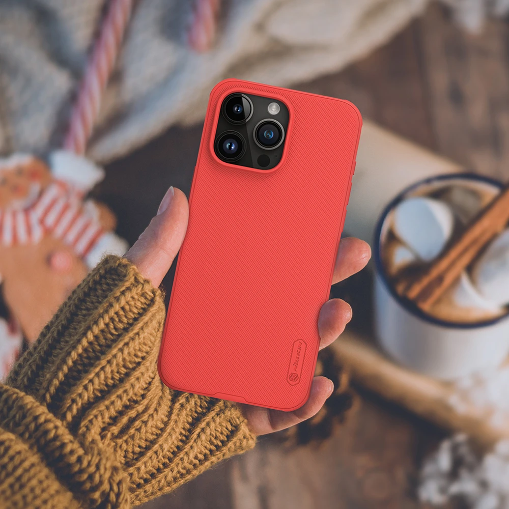 Dėklas Nillkin Super Frosted Shield Pro Apple iPhone 15 Pro Max raudonas