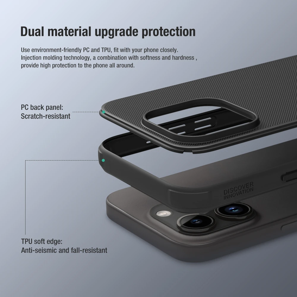 Dėklas Nillkin Super Frosted Shield Pro Apple iPhone 15 Pro raudonas