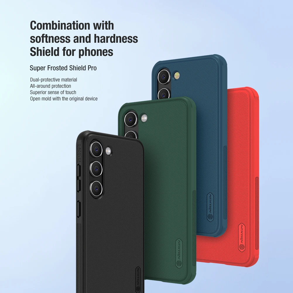 Dėklas Nillkin Super Frosted Shield Pro Samsung S916 S23 Plus 5G mėlynas