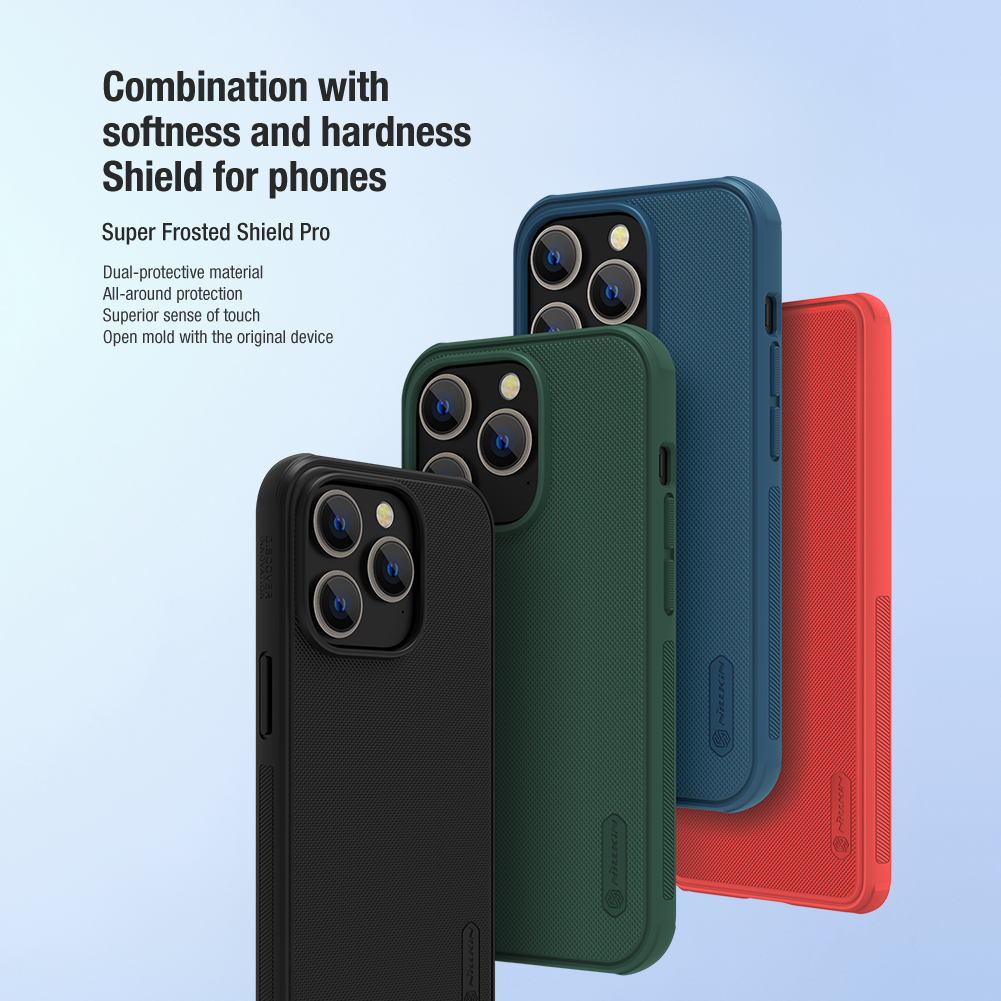 Dėklas Nillkin Super Frosted Shield Pro Apple iPhone 14 Pro juodas