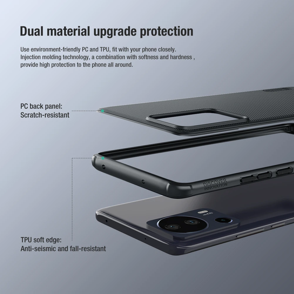 Dėklas Nillkin Super Frosted Shield Pro Xiaomi 13 Lite juodas