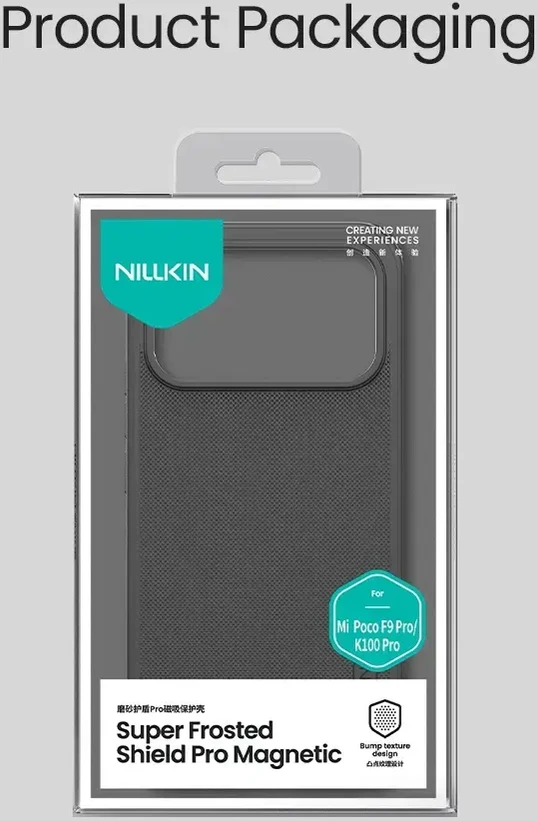 Dėklas Nillkin Super Frosted PRO magnetinis galinis dangtelis, skirtas Poco F9 Pro, juodas