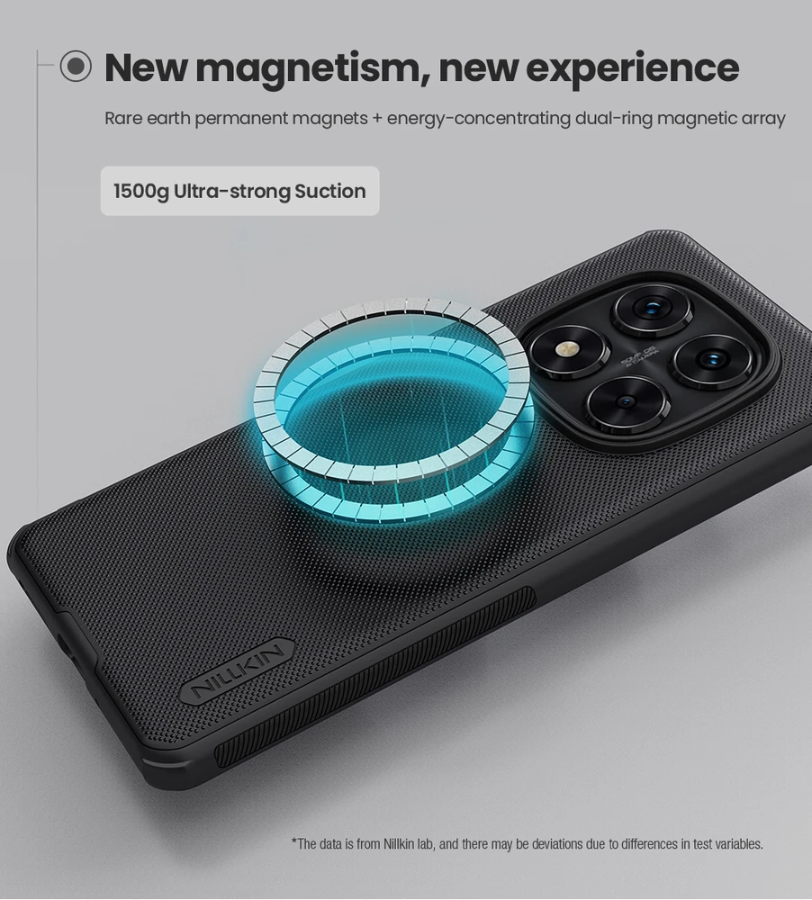 Nillkin Super Frosted PRO Magnetic Back Xiaomi Redmi Note 14 Pro+ 5G dėklas telefonui juodos spalvos