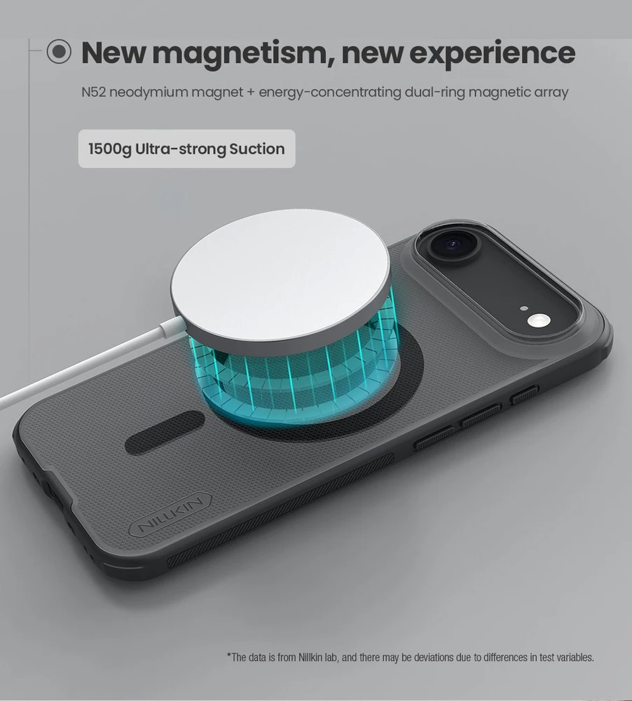 Nillkin Super Frosted PRO Magnetic Back dėklas skirtas Apple iPhone Air skaidrus juodos spalvos