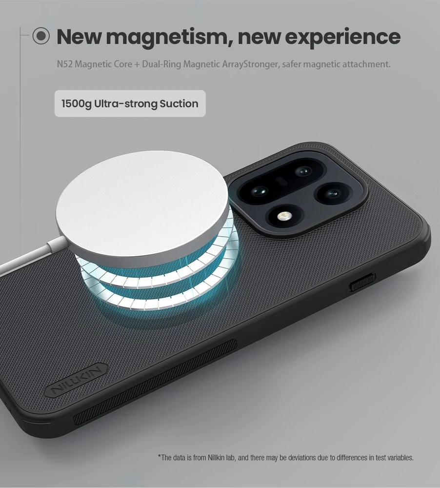 Nillkin Super Frosted PRO Magnetic Back dėklas skirtas OnePlus 15 juodos spalvos