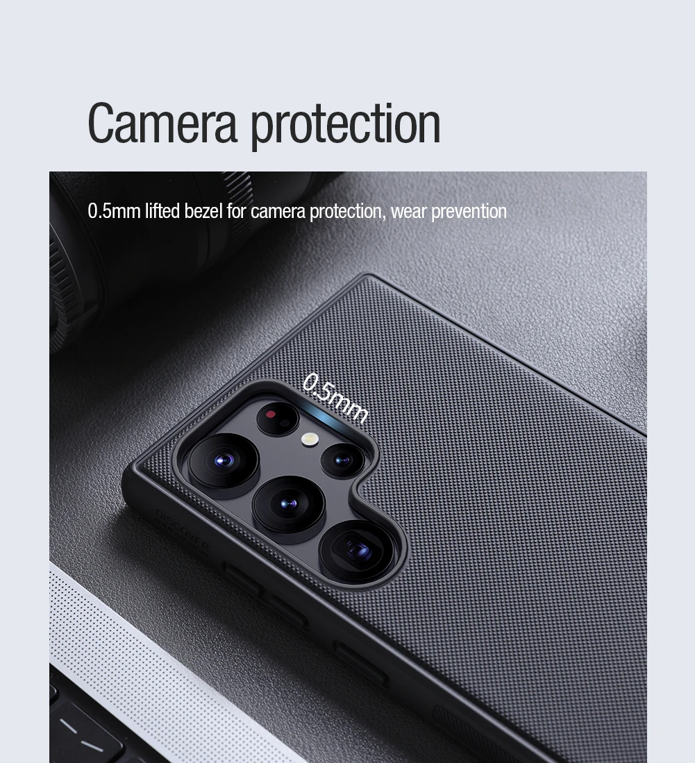 Nillkin Super Frosted PRO Magnetic Back Samsung Galaxy S23 Ultra dėklas telefonui juodos spalvos