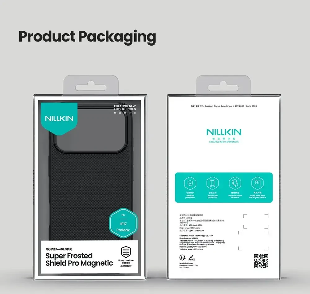 Nillkin Super Frosted PRO Magnetic Back dėklas skirtas Apple iPhone 17 Pro Max juodos spalvos