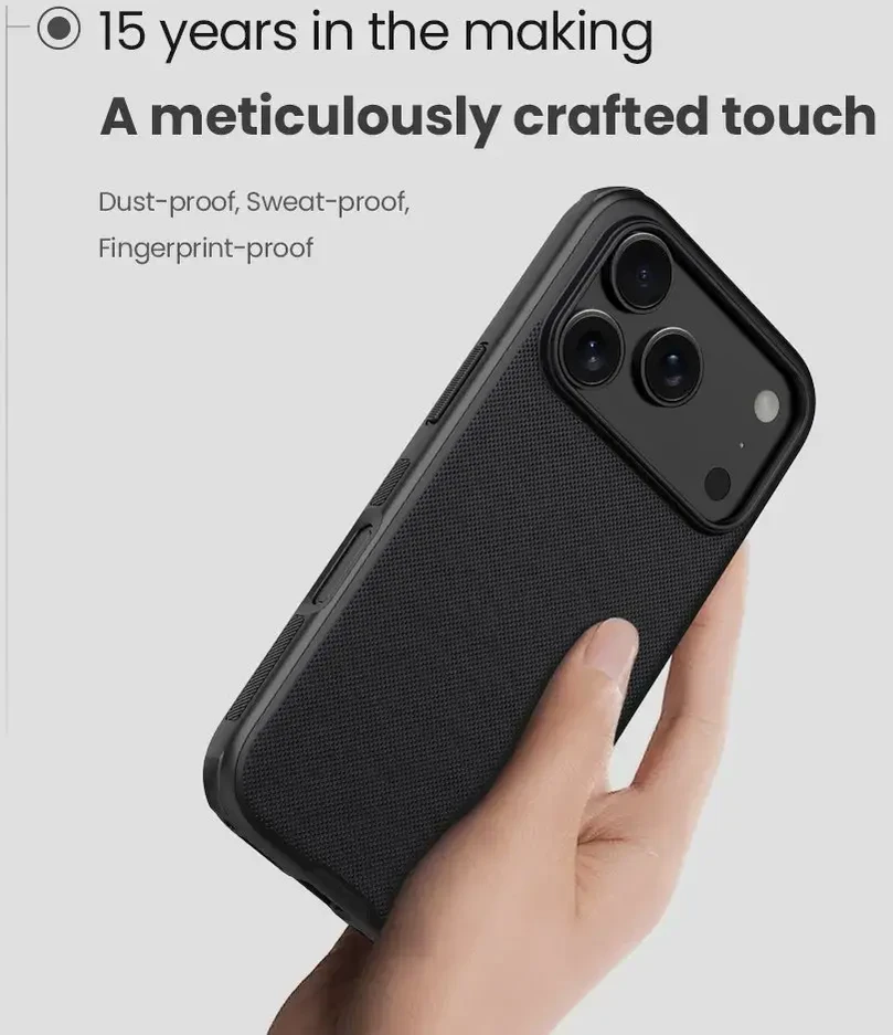 Nillkin Super Frosted PRO Magnetic Back dėklas skirtas Apple iPhone 17 Pro Max juodos spalvos