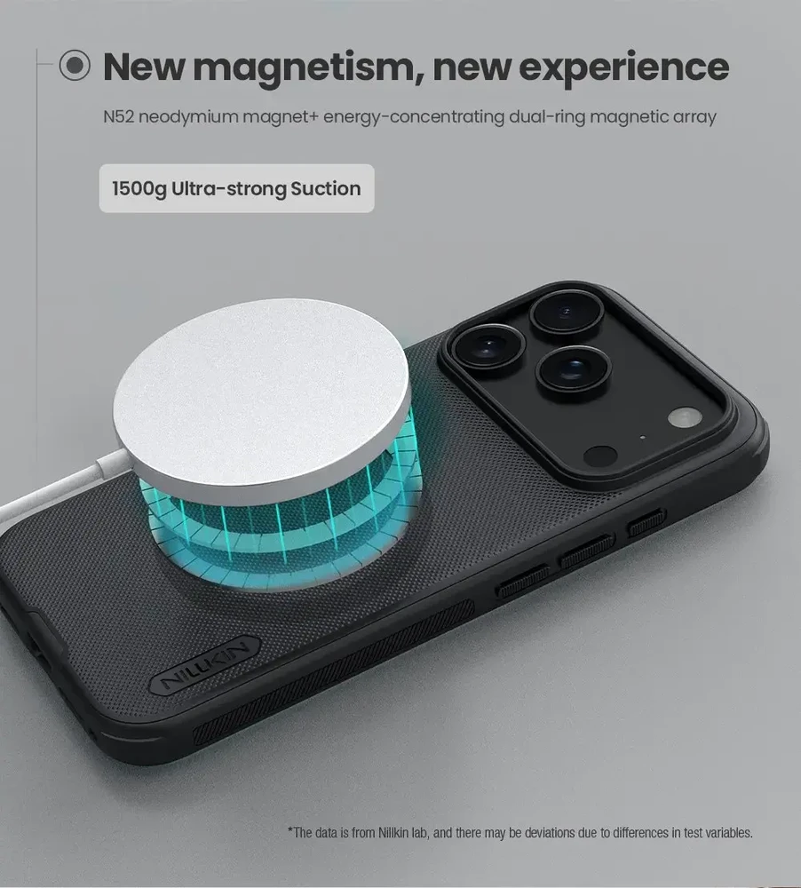 Nillkin Super Frosted PRO Magnetic Back dėklas skirtas Apple iPhone 17 Pro Max juodos spalvos