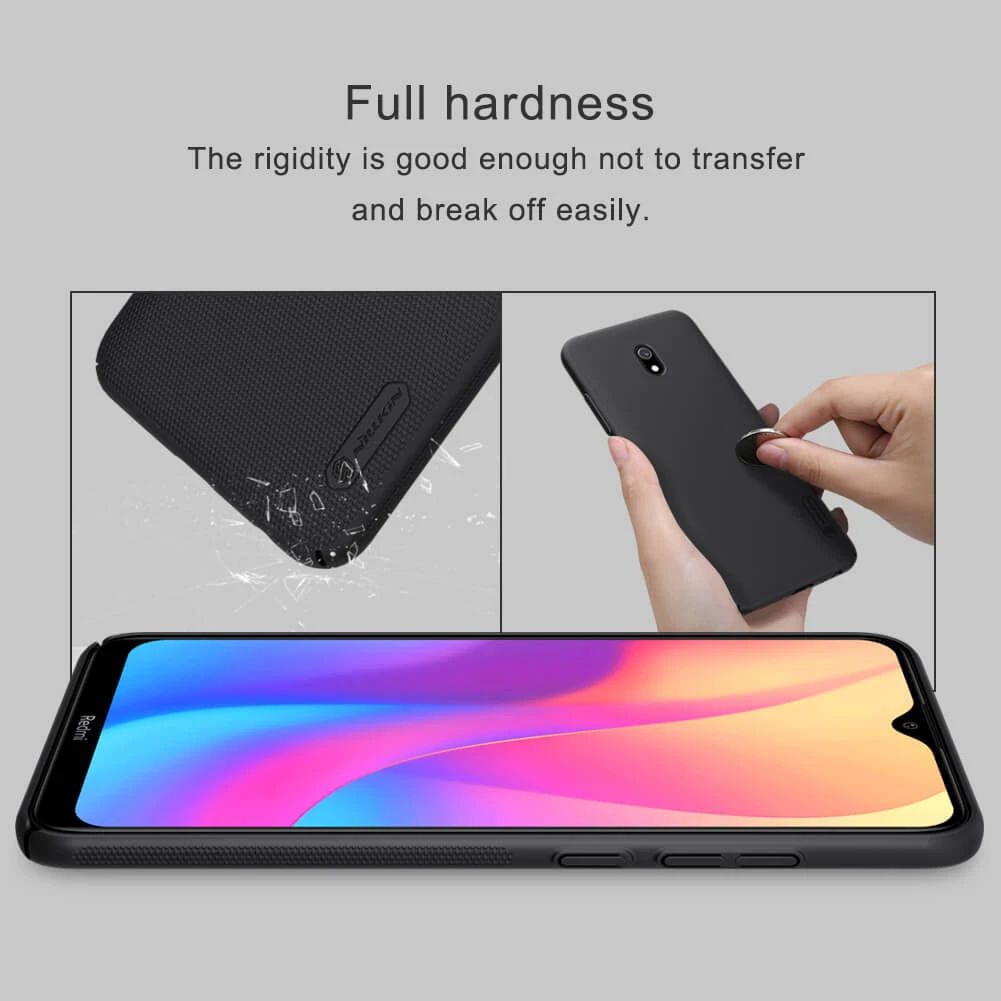 Dėklas NILLKIN matinis SHIELD STIPRESNIS DĖKLO DANGALIS + STOVAS XIAOMI REDMI 8A Juodas