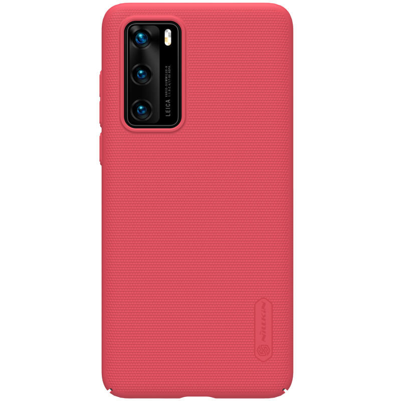 Nillkin Super Frosted Shield dėklas telefonui Huawei P40 raudonos spalvos