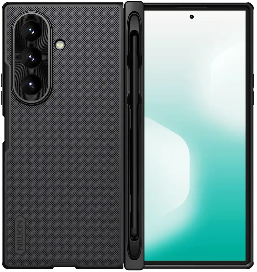 Nillkin Super Frosted FOLD Magnetic Pen Slot Back dėklas skirtas Samsung Galaxy Z Fold 8 Ultra juodos spalvos