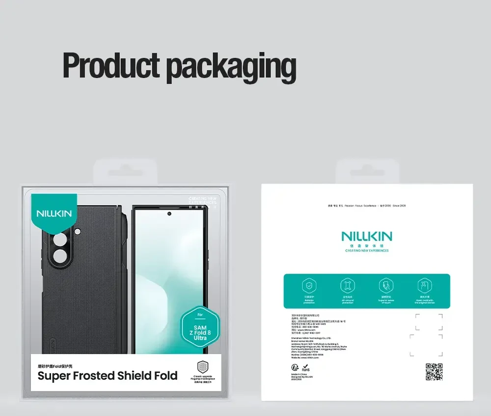 Nillkin Super Frosted FOLD Magnetic Pen Slot Back dėklas skirtas Samsung Galaxy Z Fold 8 Ultra juodos spalvos