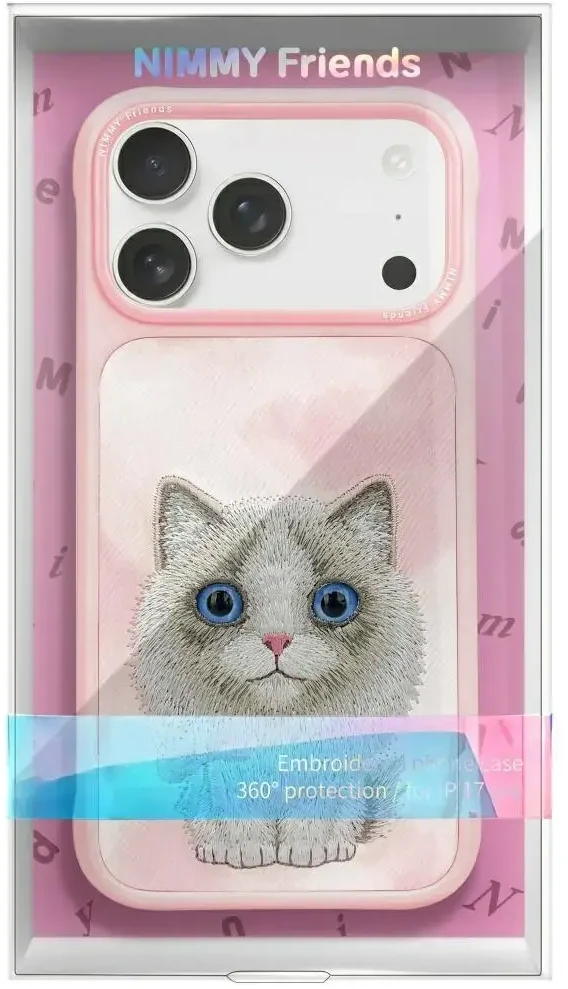 NIMMY dėklas BIG EYED PET 2.0 Cat, skirtas IPHONE 17, rožinis