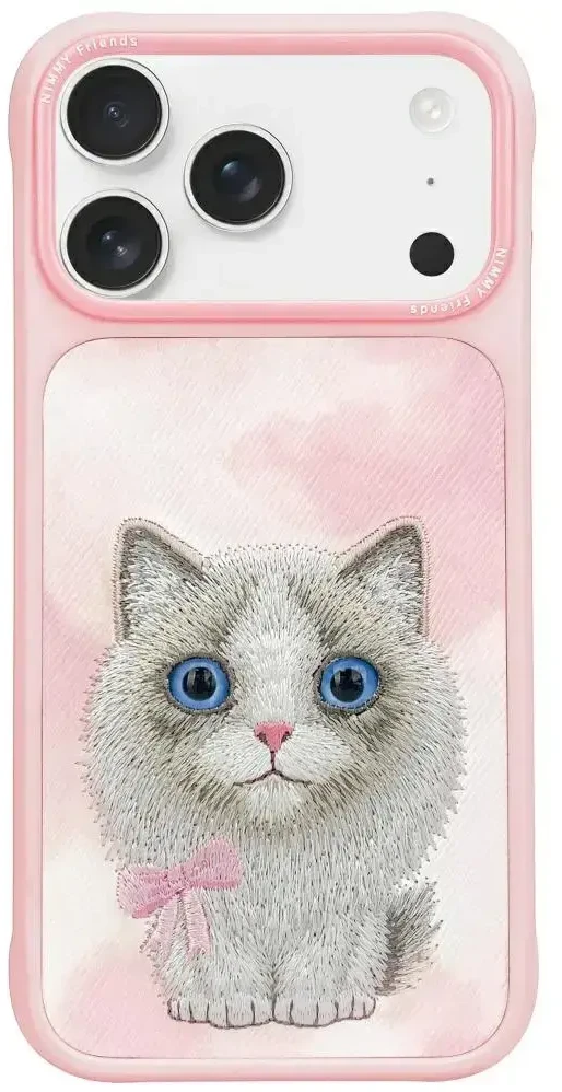 NIMMY dėklas BIG EYED PET 2.0 Cat, skirtas IPHONE 17, rožinis