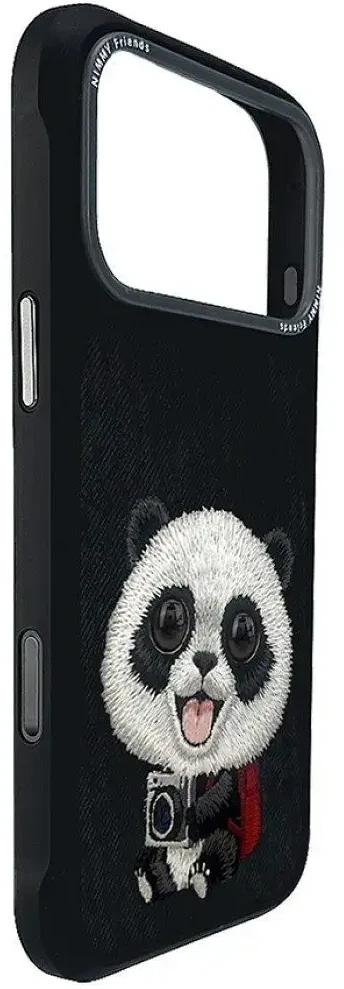 NIMMY dėklas BIG EYED GIANT PANDA, skirtas IPHONE 18 Pro/17 Pro, juodas